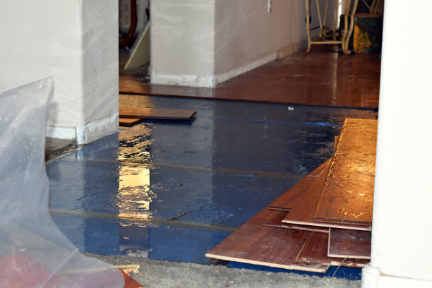 Professional Water Removal technician working in Prather, CA
